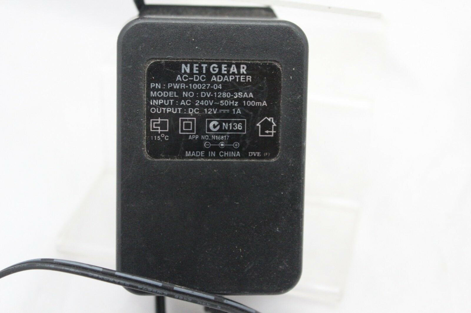 NEW NETGEAR DV-1280-3SAA 12V 1A AC-DC Adapter Charger